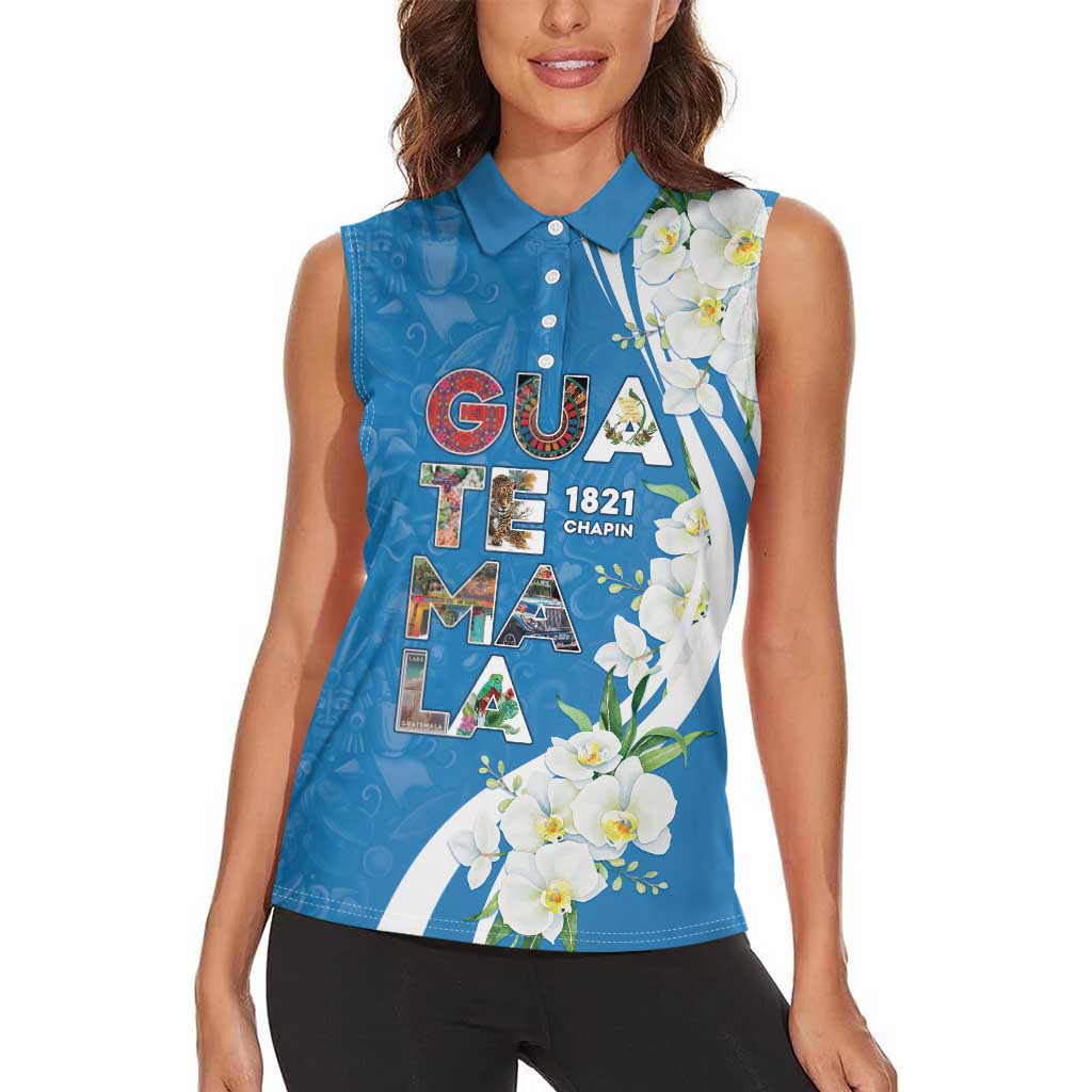 Guatemala 1821 Chapin Women Sleeveless Polo Shirt Happy Independence Day - Wonder Print Shop
