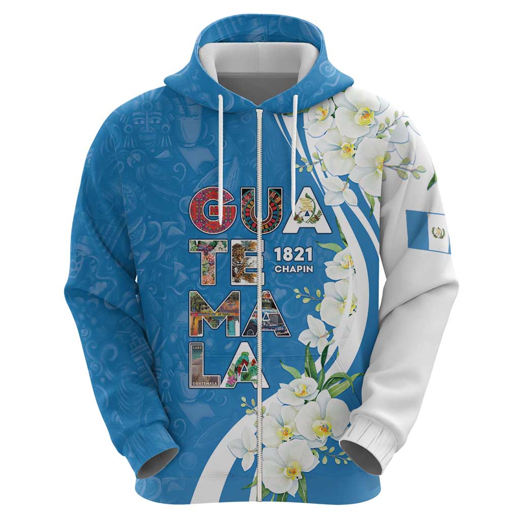 Guatemala 1821 Chapin Zip Hoodie Happy Independence Day - Wonder Print Shop
