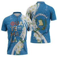 Guatemala 1821 Chapin Zipper Polo Shirt Happy Independence Day - Wonder Print Shop