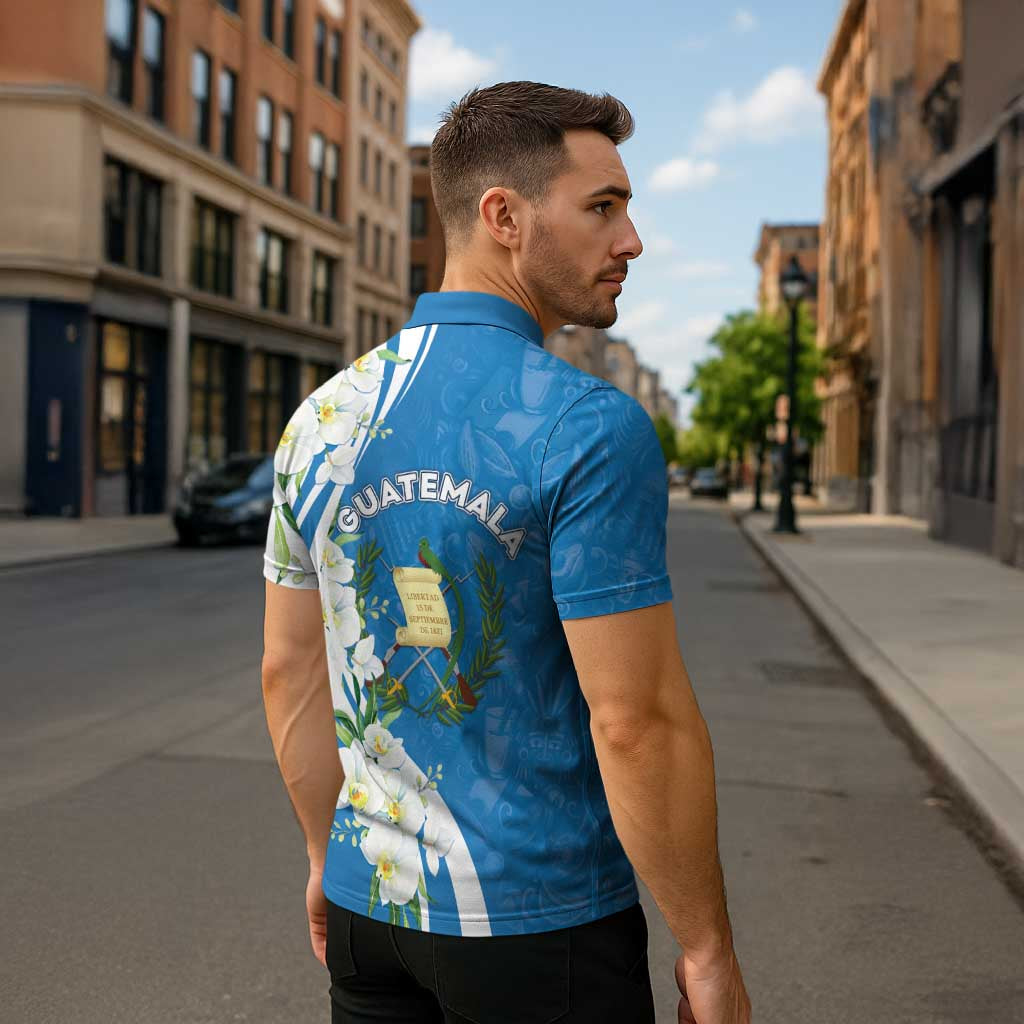 Guatemala 1821 Chapin Zipper Polo Shirt Happy Independence Day - Wonder Print Shop