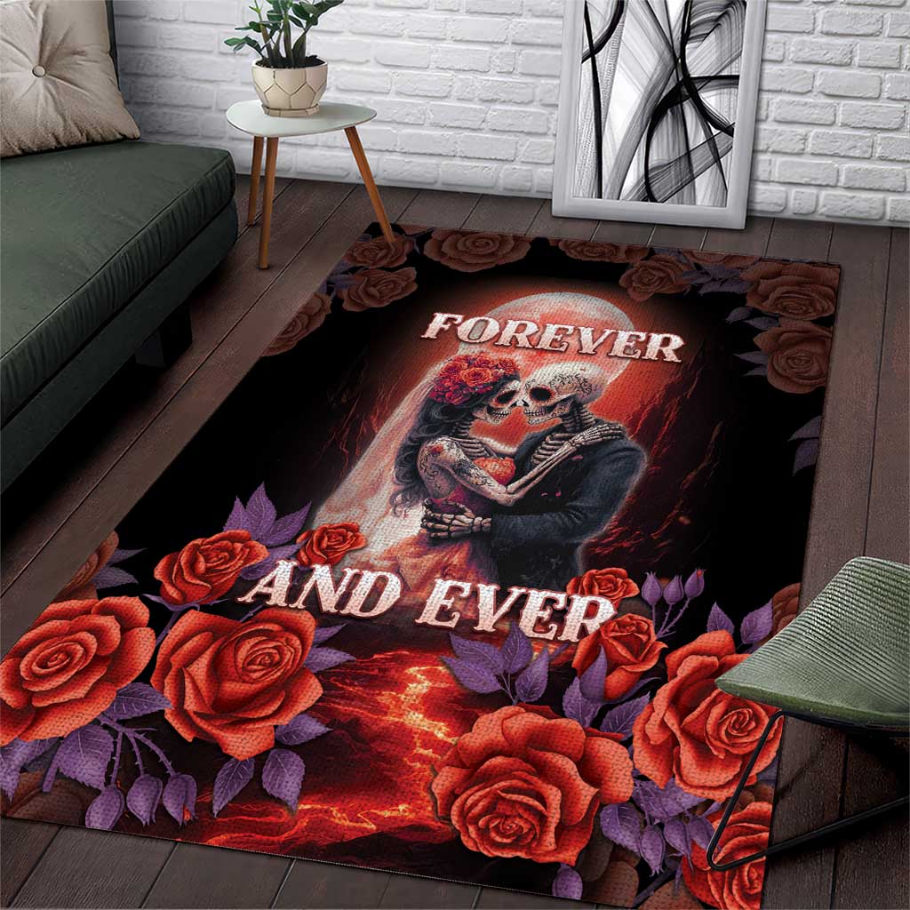 Day of Dead Couple Sugar Skull Area Rug Forever and Ever! LT05 - Wonder Print Shop