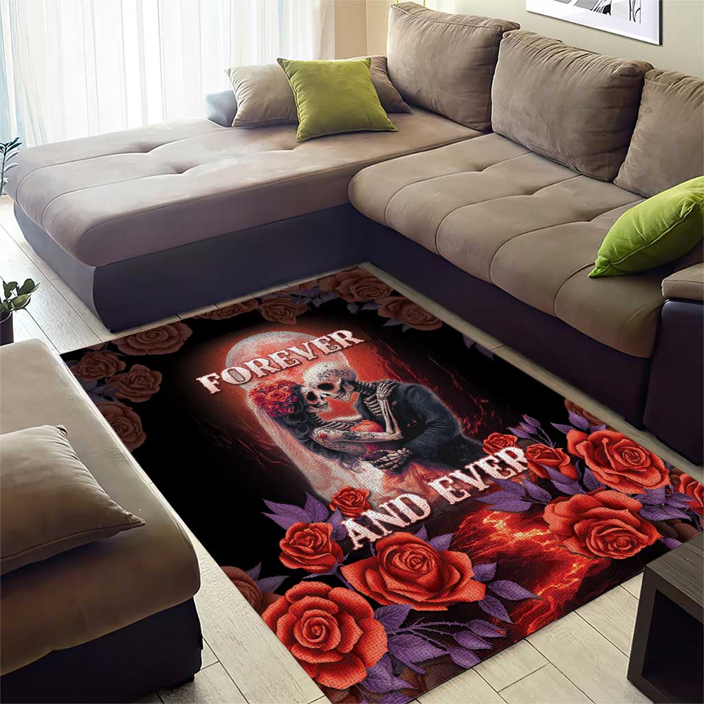 Day of Dead Couple Sugar Skull Area Rug Forever and Ever! LT05 - Wonder Print Shop