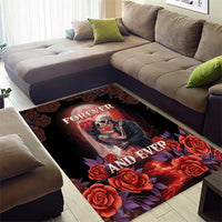 Day of Dead Couple Sugar Skull Area Rug Forever and Ever! LT05 - Wonder Print Shop