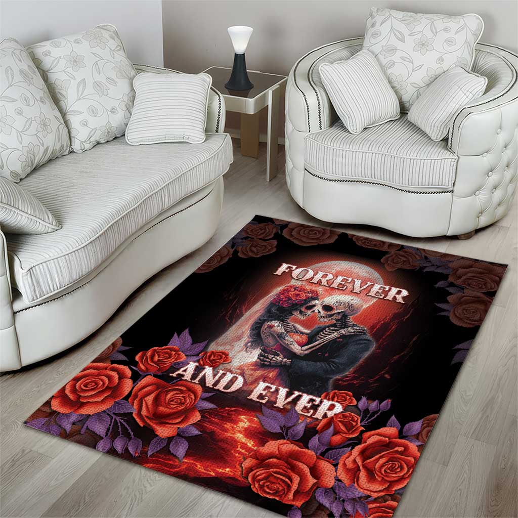 Day of Dead Couple Sugar Skull Area Rug Forever and Ever! LT05 - Wonder Print Shop