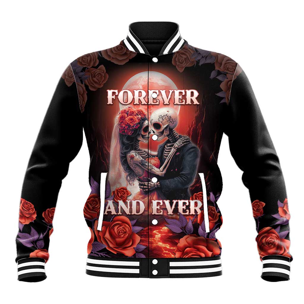 Personalised Day of Dead Couple Sugar Skull Baseball Jacket Forever and Ever! LT05 - Wonder Print Shop