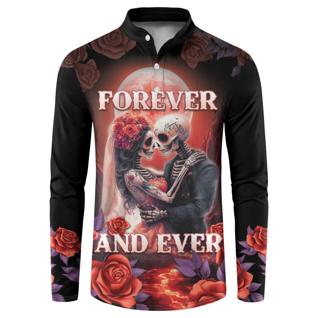 Personalised Day of Dead Couple Sugar Skull Button Sweatshirt Forever and Ever! LT05 - Wonder Print Shop