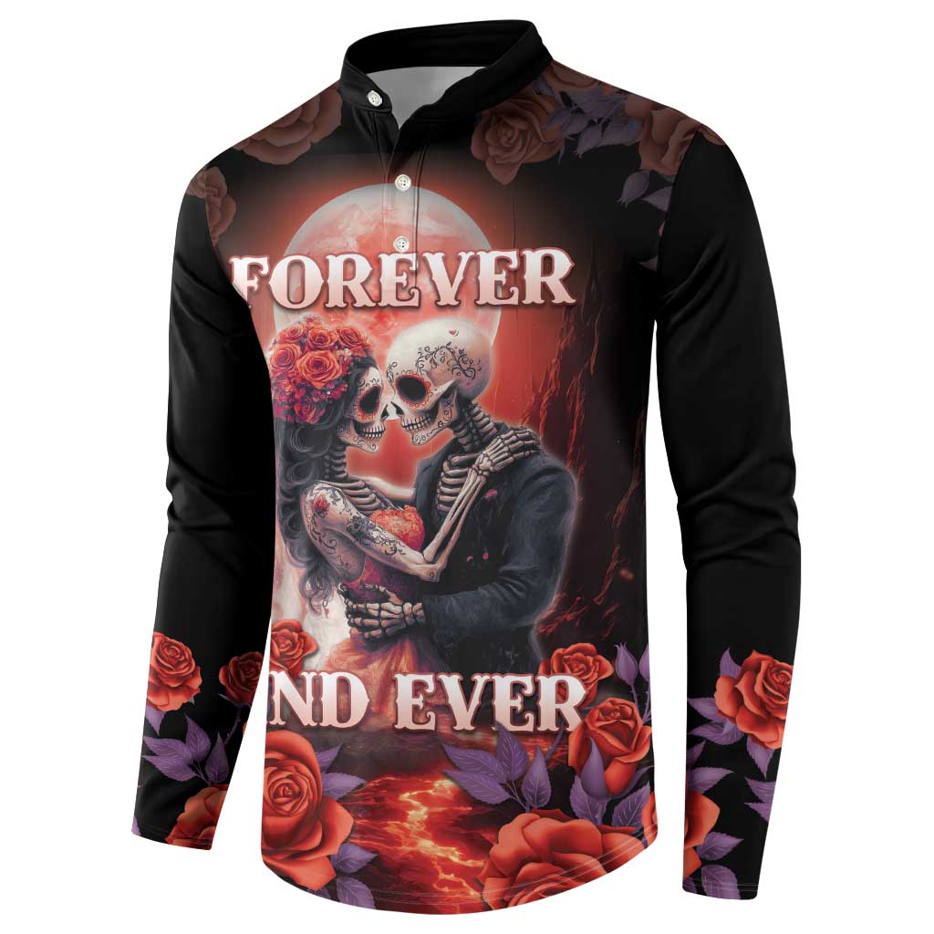 Personalised Day of Dead Couple Sugar Skull Button Sweatshirt Forever and Ever! LT05 - Wonder Print Shop