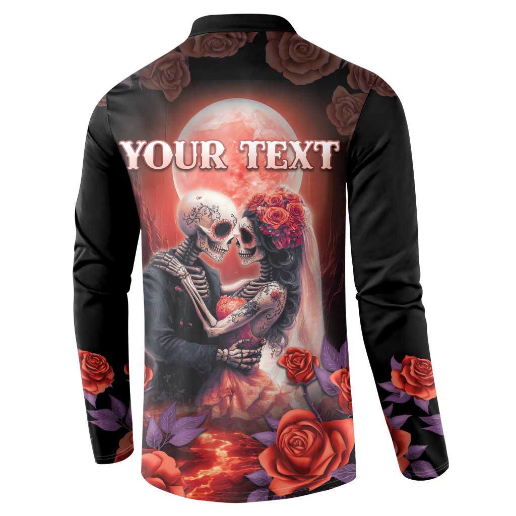 Personalised Day of Dead Couple Sugar Skull Button Sweatshirt Forever and Ever! LT05 - Wonder Print Shop