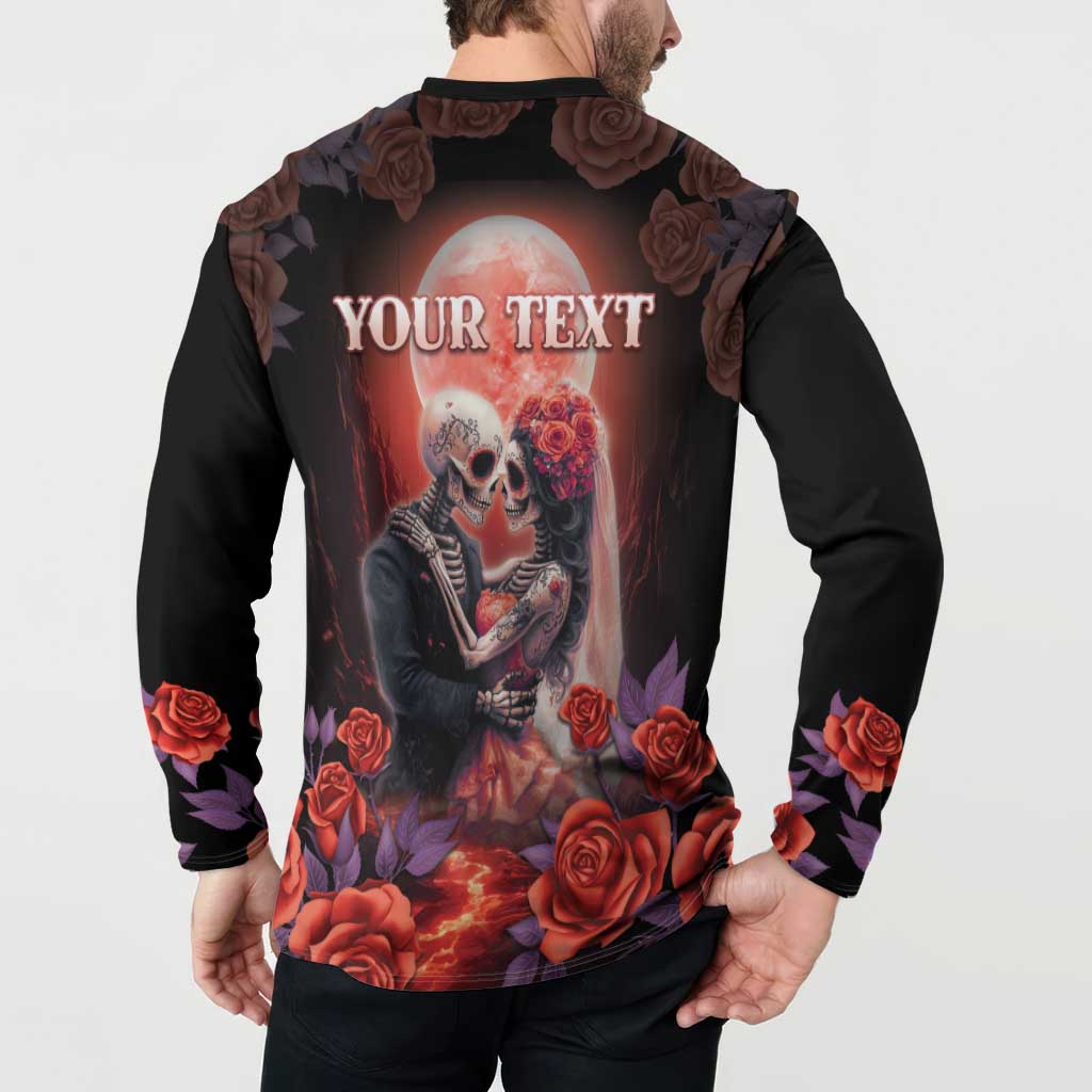 Personalised Day of Dead Couple Sugar Skull Button Sweatshirt Forever and Ever! LT05 - Wonder Print Shop