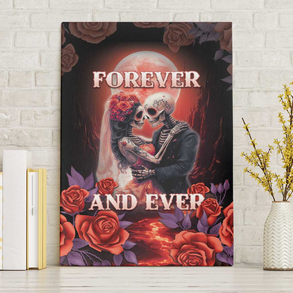 Day of Dead Couple Sugar Skull Canvas Wall Art Forever and Ever! LT05 - Wonder Print Shop