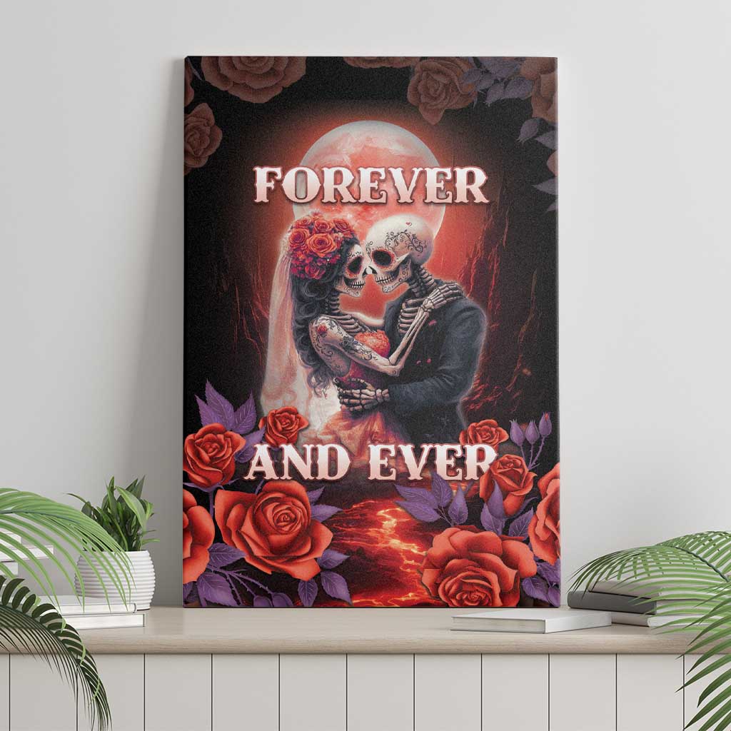 Day of Dead Couple Sugar Skull Canvas Wall Art Forever and Ever! LT05 - Wonder Print Shop