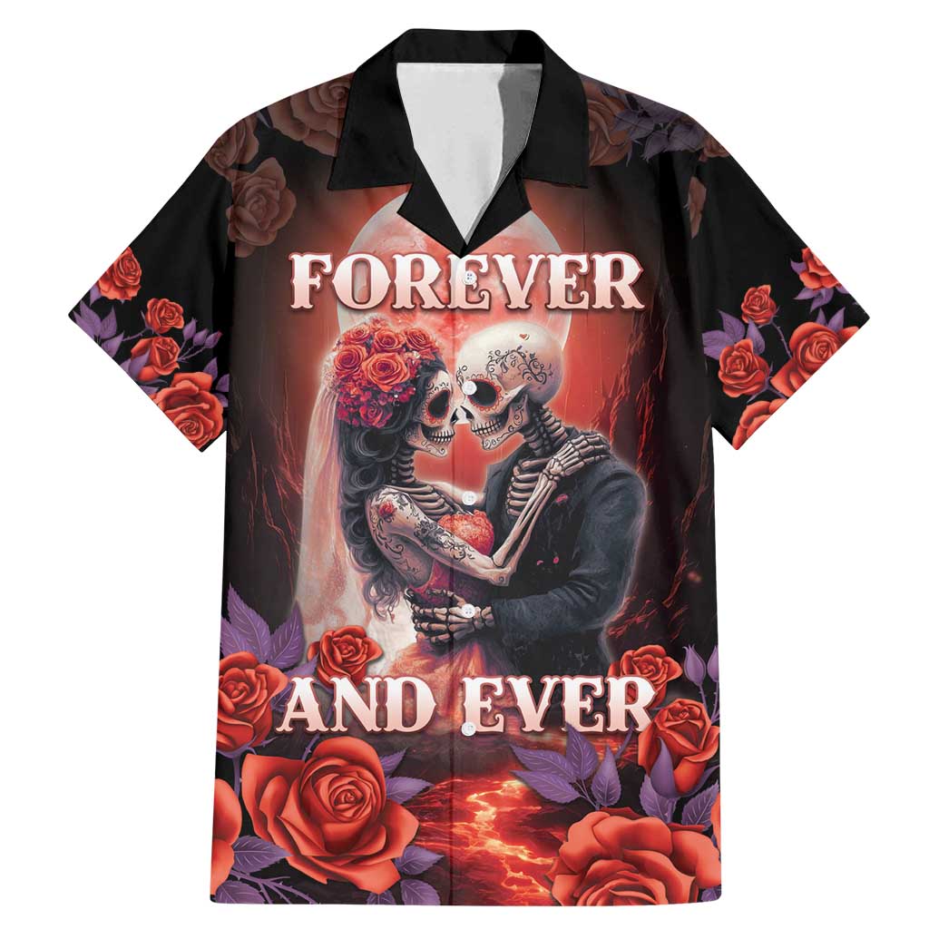 Personalised Day of Dead Couple Sugar Skull Family Matching Mermaid Dress and Hawaiian Shirt Forever and Ever! LT05 - Wonder Print Shop