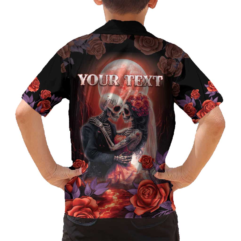 Personalised Day of Dead Couple Sugar Skull Family Matching Puletasi and Hawaiian Shirt Forever and Ever! LT05 - Wonder Print Shop