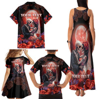 Personalised Day of Dead Couple Sugar Skull Family Matching Tank Maxi Dress and Hawaiian Shirt Forever and Ever! LT05 - Wonder Print Shop