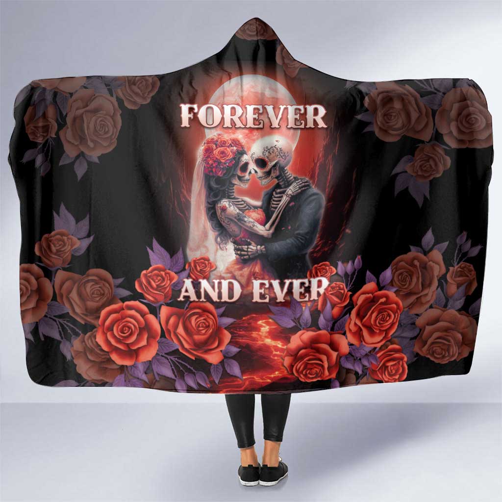 Day of Dead Couple Sugar Skull Hooded Blanket Forever and Ever!