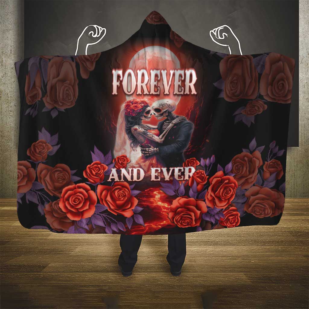 Day of Dead Couple Sugar Skull Hooded Blanket Forever and Ever!