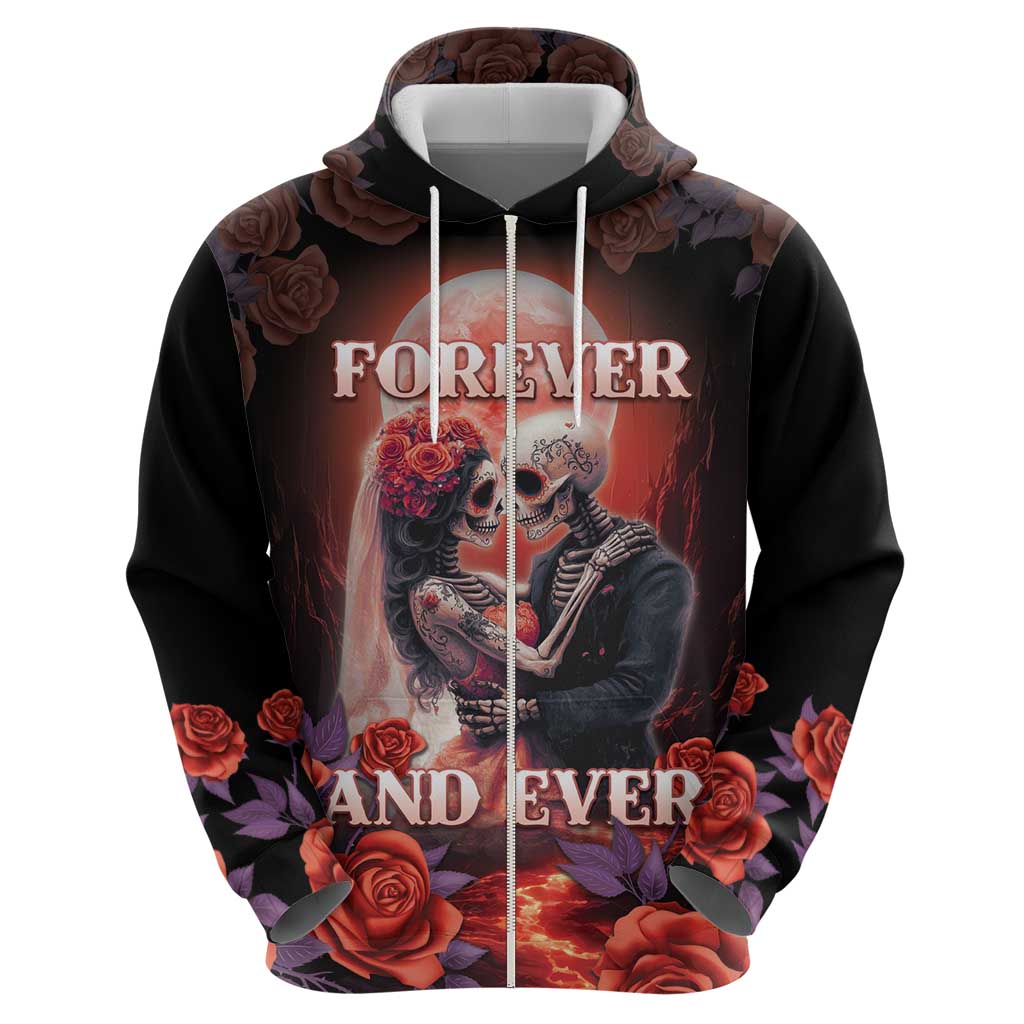 Personalised Day of Dead Couple Sugar Skull Hoodie Forever and Ever! LT05 - Wonder Print Shop
