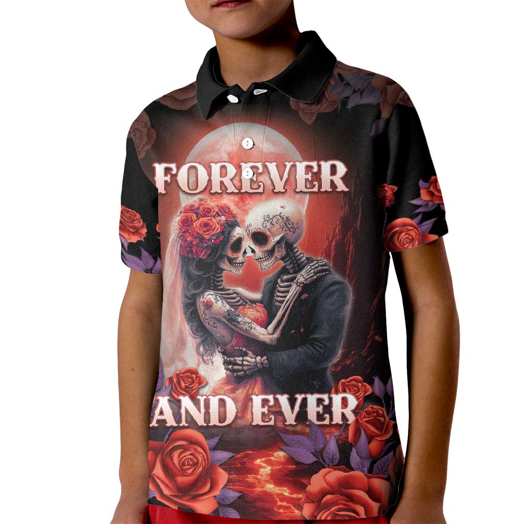 Personalised Day of Dead Couple Sugar Skull Kid Polo Shirt Forever and Ever! LT05 - Wonder Print Shop