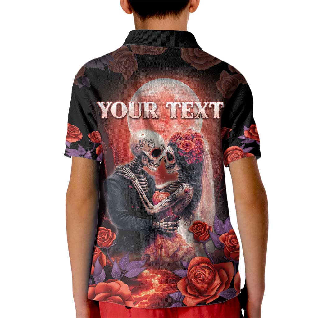 Personalised Day of Dead Couple Sugar Skull Kid Polo Shirt Forever and Ever! LT05 - Wonder Print Shop