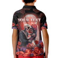 Personalised Day of Dead Couple Sugar Skull Kid Polo Shirt Forever and Ever! LT05 - Wonder Print Shop