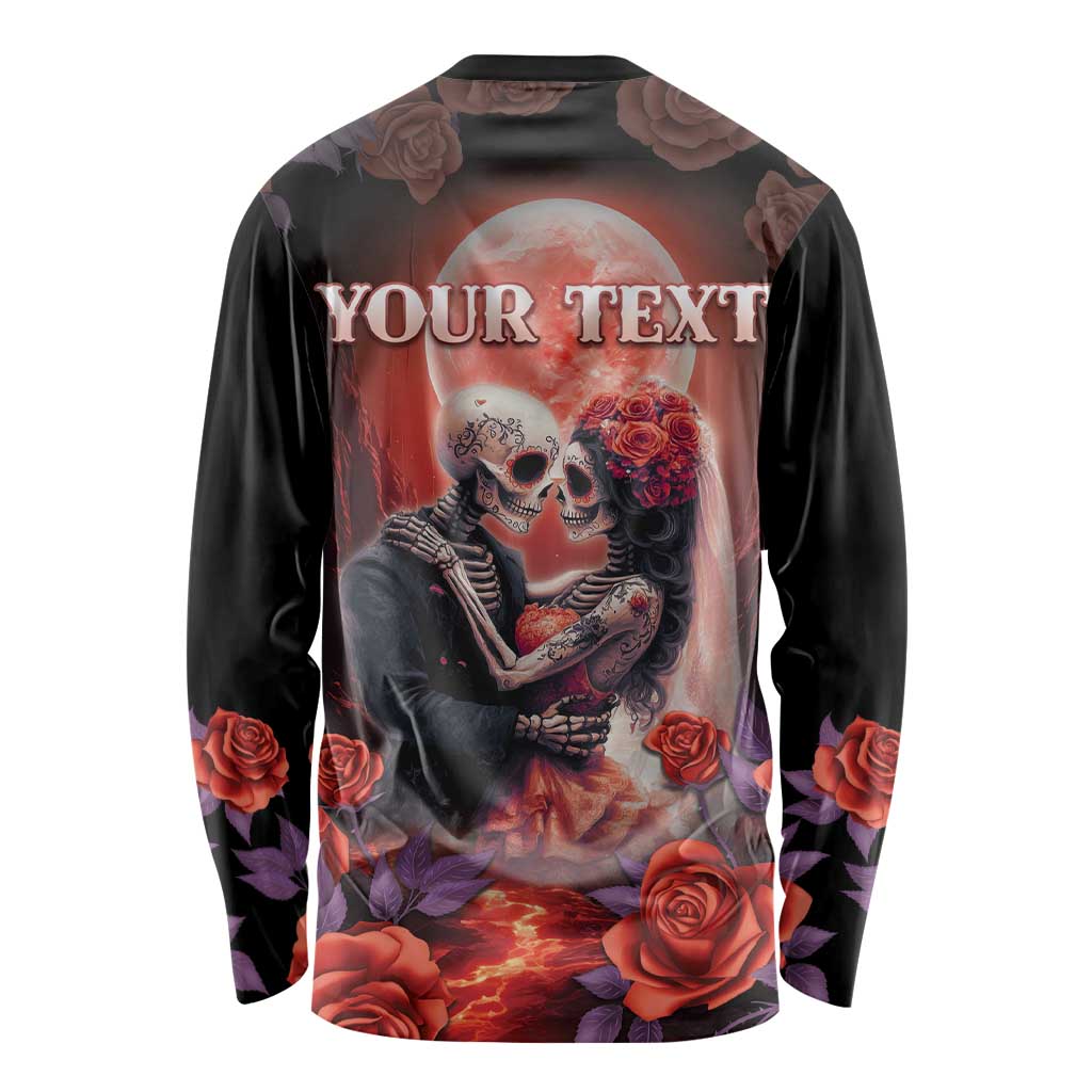 Personalised Day of Dead Couple Sugar Skull Long Sleeve Shirt Forever and Ever! LT05 - Wonder Print Shop