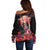 Personalised Day of Dead Couple Sugar Skull Off Shoulder Sweater Forever and Ever! LT05 - Wonder Print Shop
