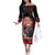 Personalised Day of Dead Couple Sugar Skull Off The Shoulder Long Sleeve Dress Forever and Ever! LT05 - Wonder Print Shop