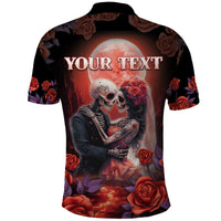 Personalised Day of Dead Couple Sugar Skull Polo Shirt Forever and Ever! LT05 - Wonder Print Shop