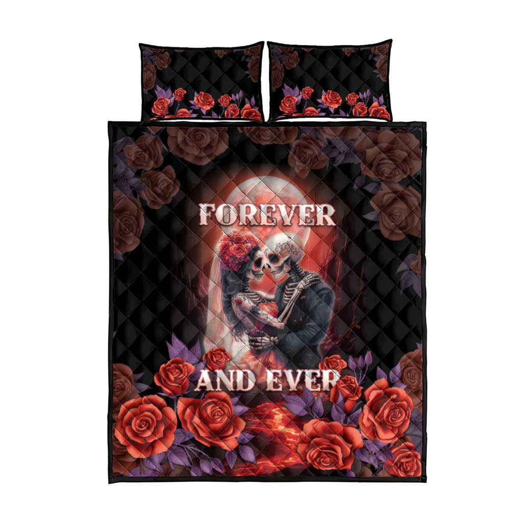 Day of Dead Couple Sugar Skull Quilt Bed Set Forever and Ever! LT05 - Wonder Print Shop