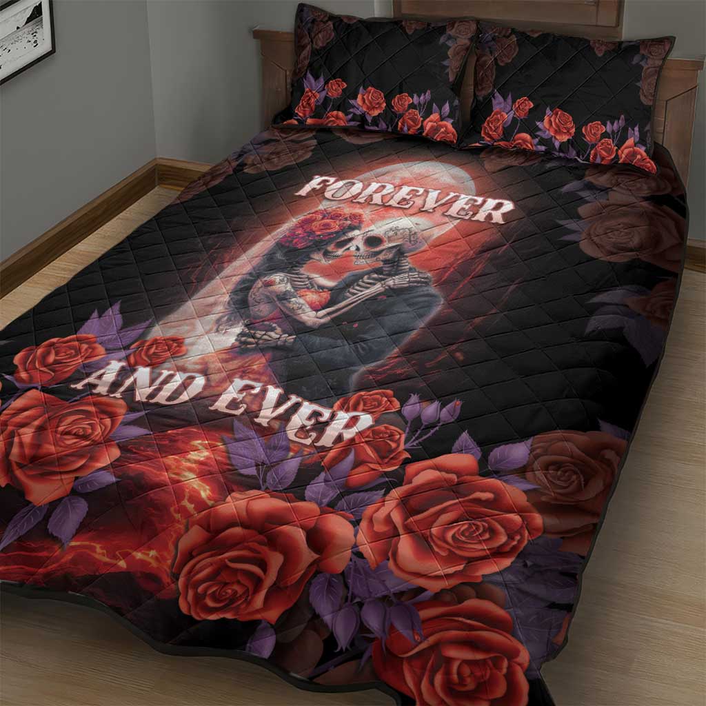 Day of Dead Couple Sugar Skull Quilt Bed Set Forever and Ever! LT05 - Wonder Print Shop