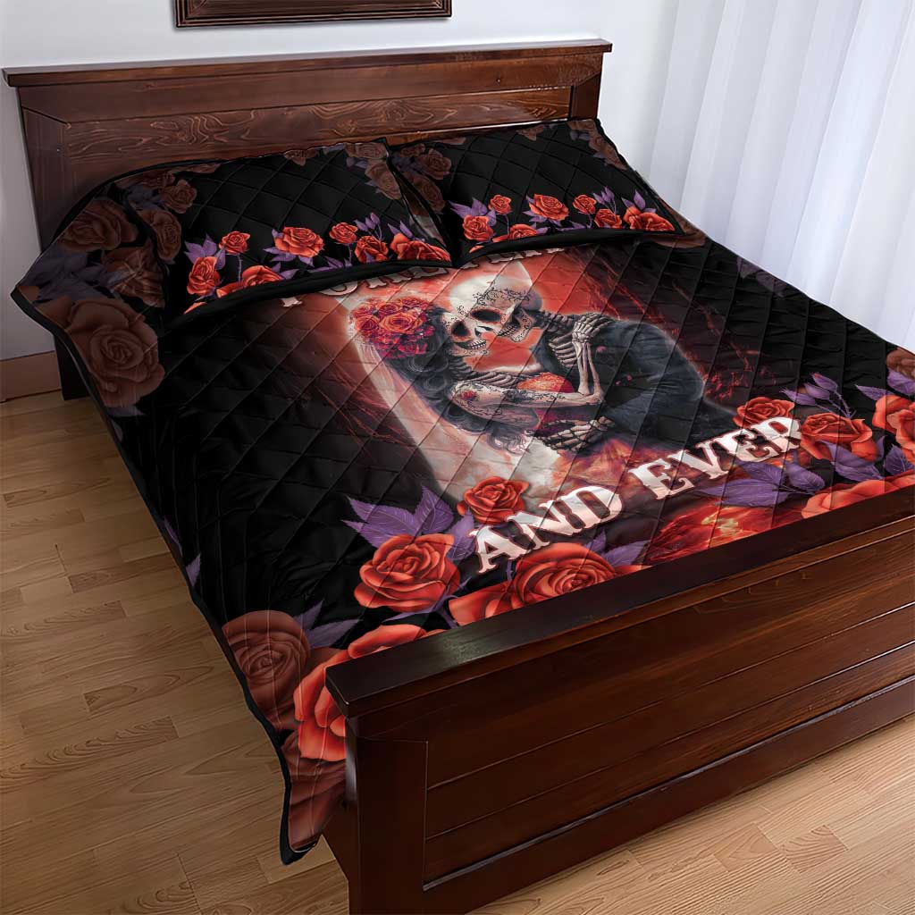 Day of Dead Couple Sugar Skull Quilt Bed Set Forever and Ever! LT05 - Wonder Print Shop
