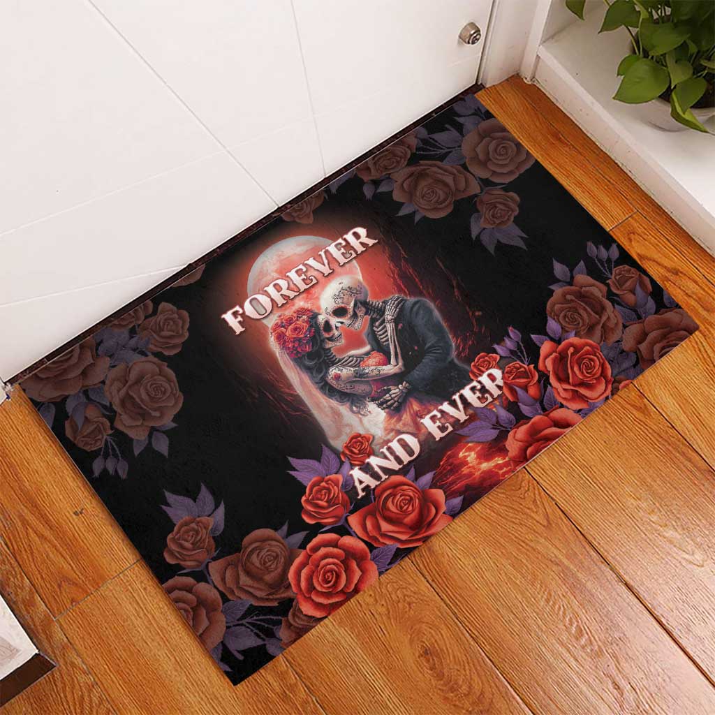 Day of Dead Couple Sugar Skull Rubber Doormat Forever and Ever! LT05 - Wonder Print Shop