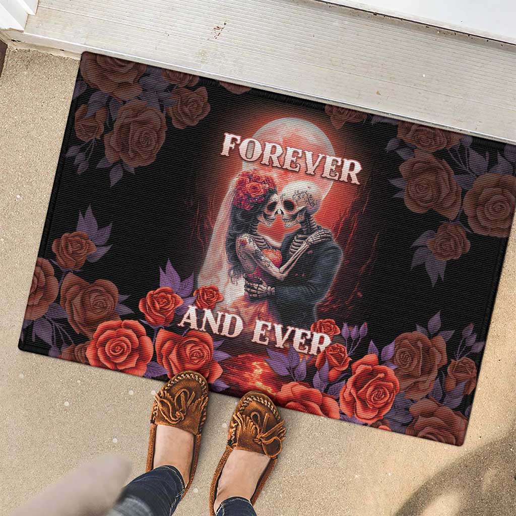 Day of Dead Couple Sugar Skull Rubber Doormat Forever and Ever! LT05 - Wonder Print Shop