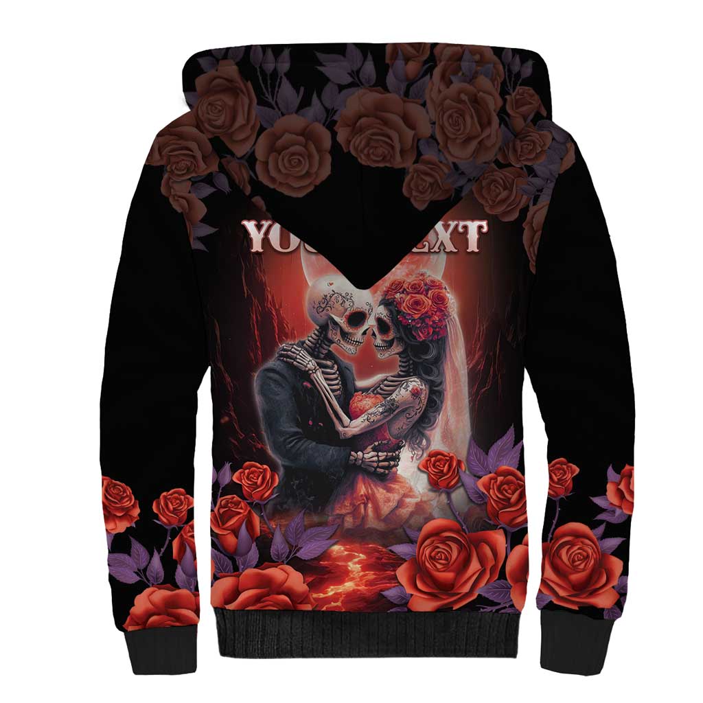 Personalised Day of Dead Couple Sugar Skull Sherpa Hoodie Forever and Ever! LT05 - Wonder Print Shop