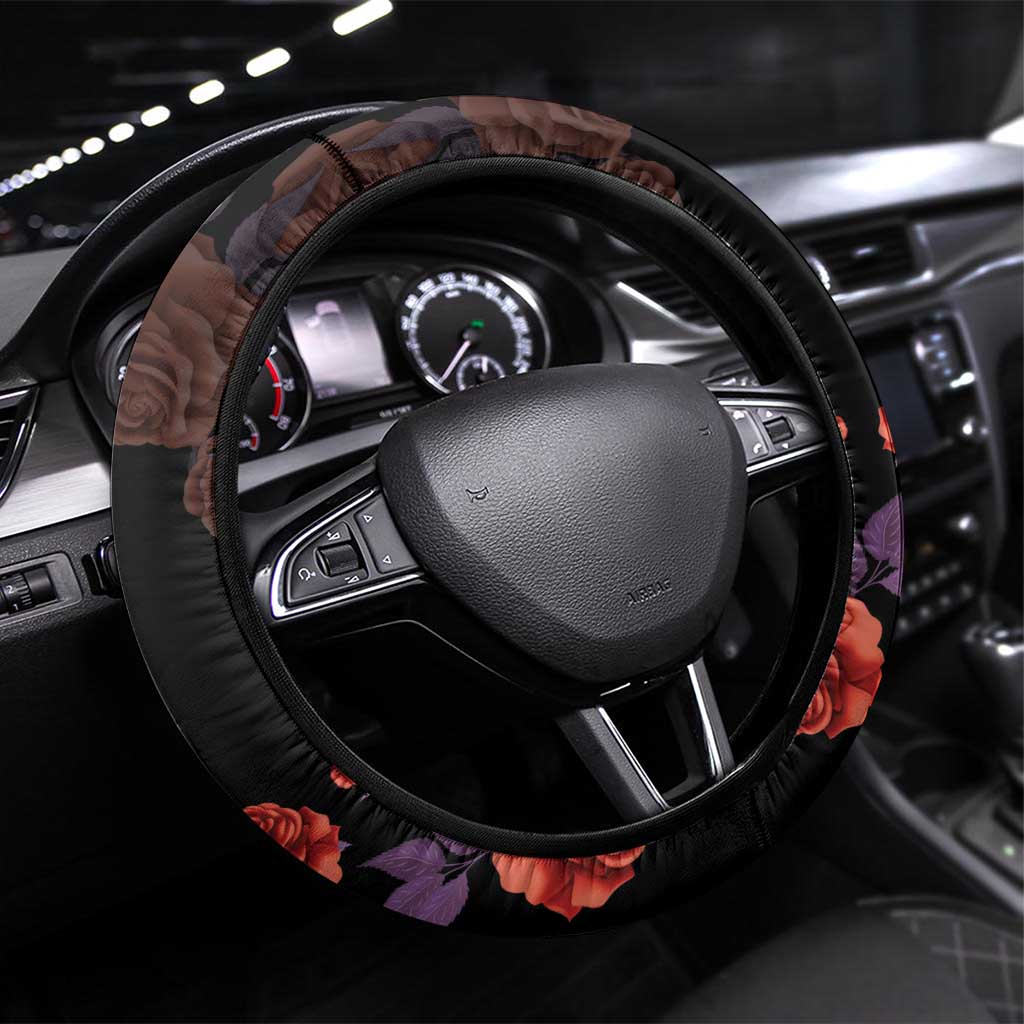 Day of Dead Couple Sugar Skull Steering Wheel Cover Forever and Ever! LT05 - Wonder Print Shop