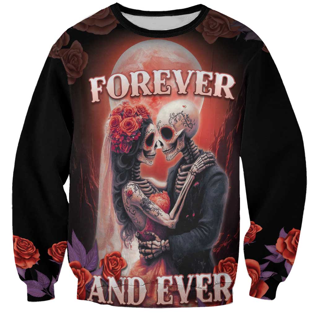 Personalised Day of Dead Couple Sugar Skull Sweatshirt Forever and Ever! LT05 - Wonder Print Shop