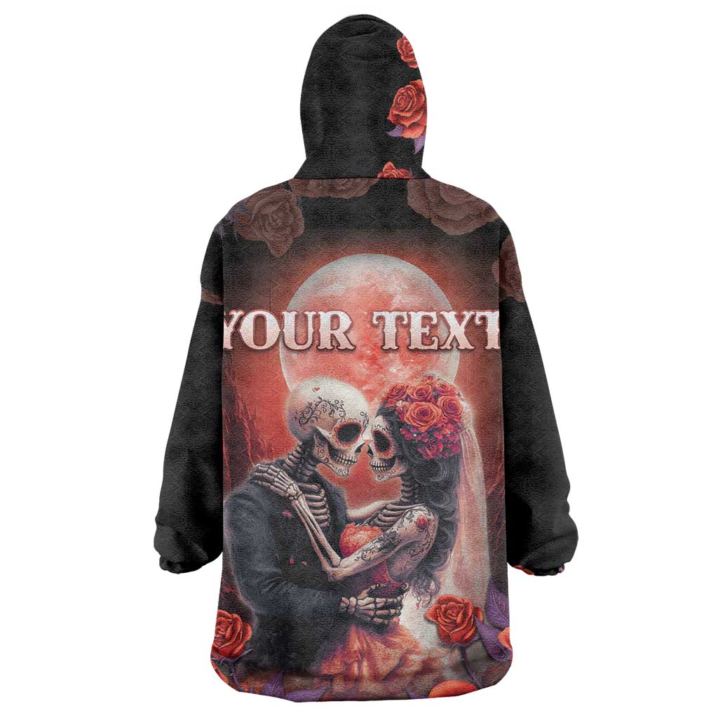 Personalised Day of Dead Couple Sugar Skull Wearable Blanket Hoodie Forever and Ever! LT05 - Wonder Print Shop