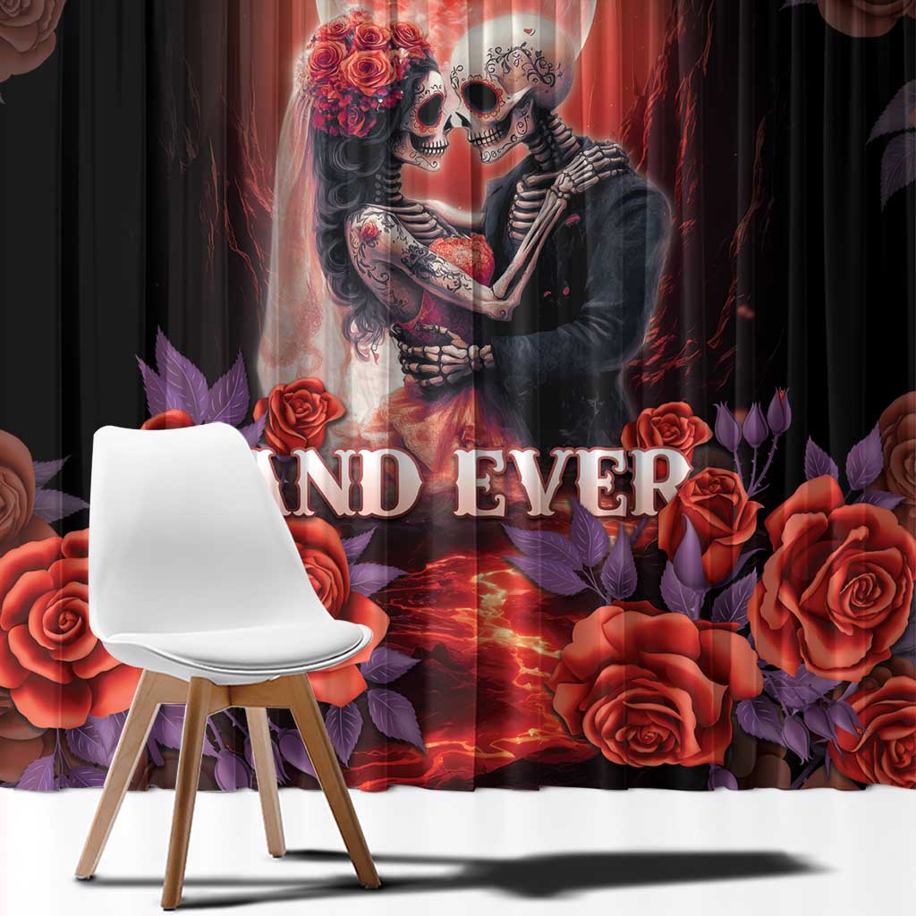 Day of Dead Couple Sugar Skull Window Curtain Forever and Ever! LT05 - Wonder Print Shop