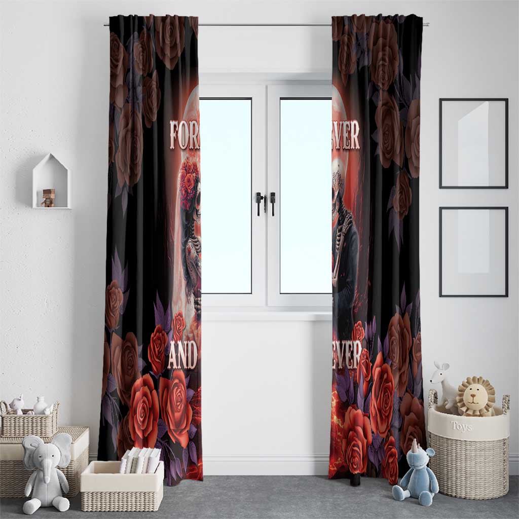 Day of Dead Couple Sugar Skull Window Curtain Forever and Ever! LT05 - Wonder Print Shop