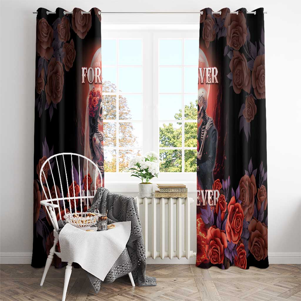 Day of Dead Couple Sugar Skull Window Curtain Forever and Ever! LT05 - Wonder Print Shop