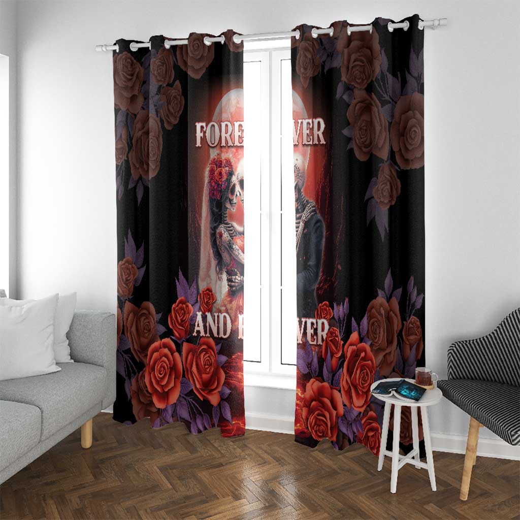 Day of Dead Couple Sugar Skull Window Curtain Forever and Ever! LT05 - Wonder Print Shop