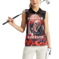 Personalised Day of Dead Couple Sugar Skull Women Sleeveless Polo Shirt Forever and Ever! LT05 - Wonder Print Shop