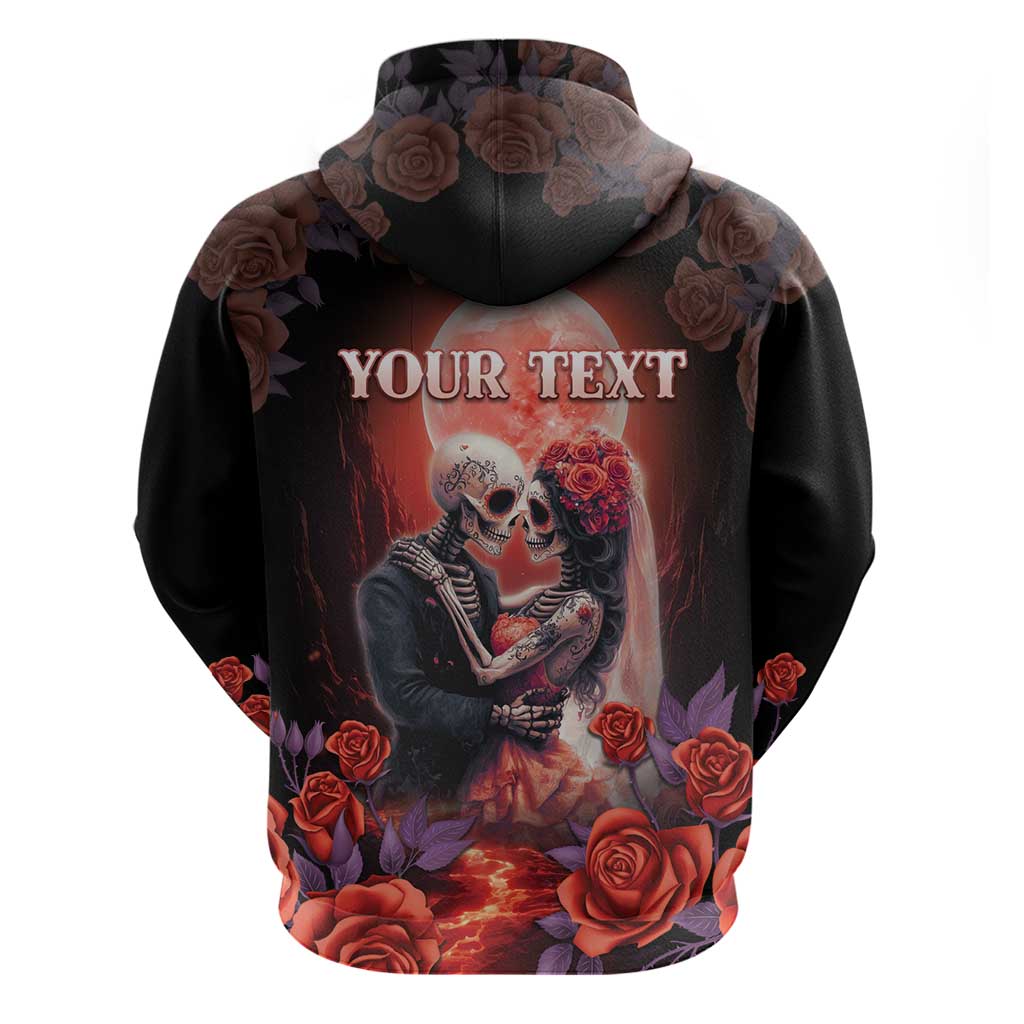 Personalised Day of Dead Couple Sugar Skull Zip Hoodie Forever and Ever! LT05 - Wonder Print Shop