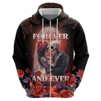 Personalised Day of Dead Couple Sugar Skull Zip Hoodie Forever and Ever! LT05 - Wonder Print Shop