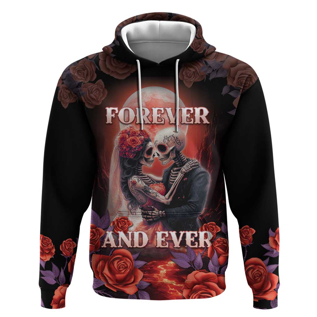 Personalised Day of Dead Couple Sugar Skull Zip Hoodie Forever and Ever! LT05 - Wonder Print Shop