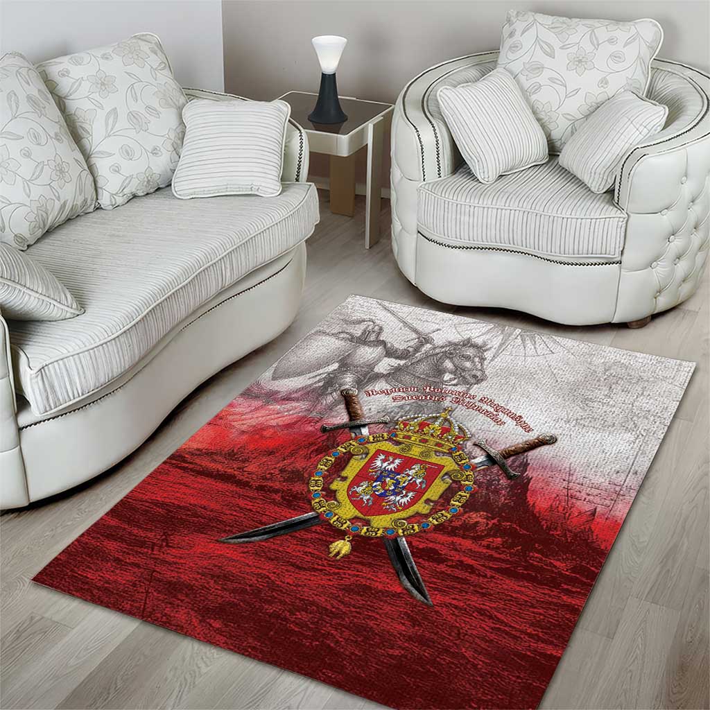 Polish-Lithuanian Commonwealth Area Rug Medieval Royal Coat Of Arms Heritage