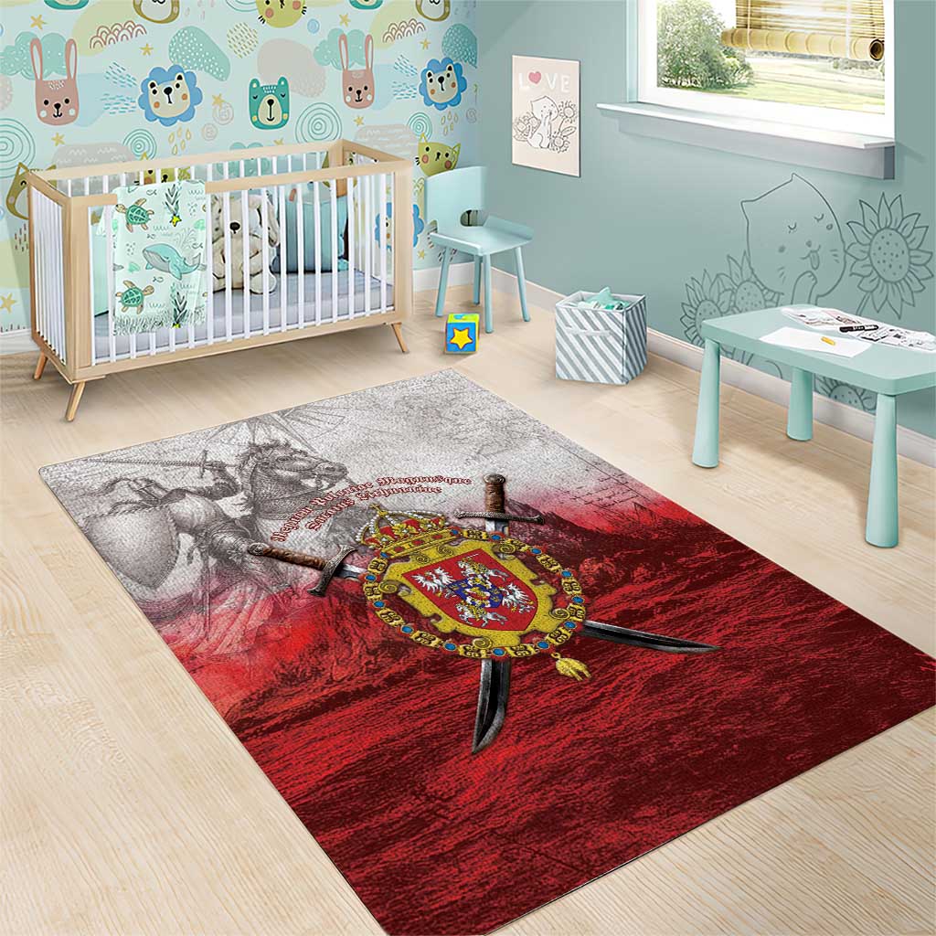 Polish-Lithuanian Commonwealth Area Rug Medieval Royal Coat Of Arms Heritage