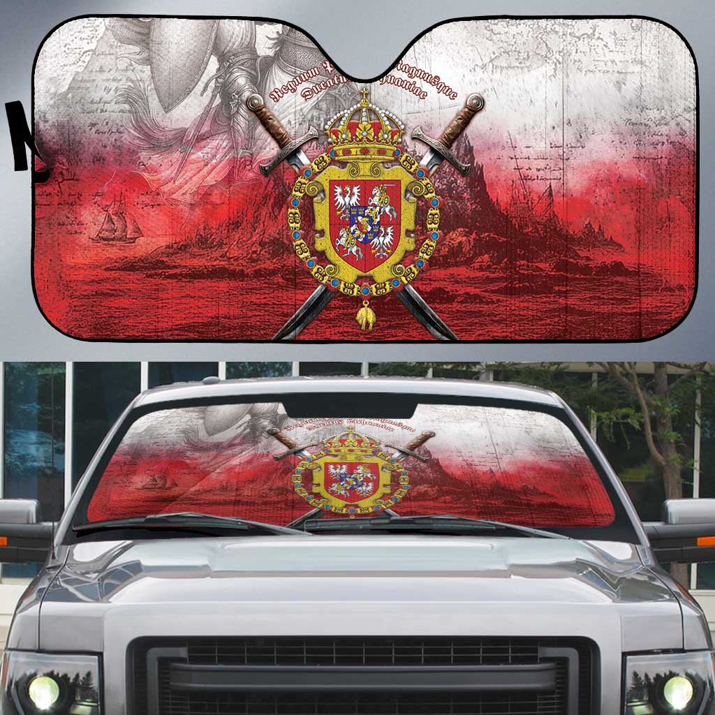 Polish-Lithuanian Commonwealth Auto Sun Shade Medieval Royal Coat Of Arms Heritage