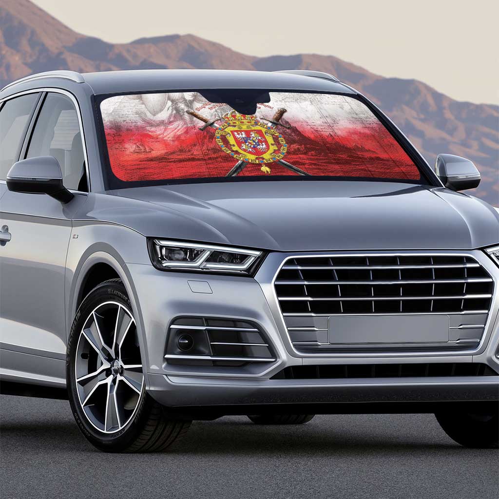 Polish-Lithuanian Commonwealth Auto Sun Shade Medieval Royal Coat Of Arms Heritage