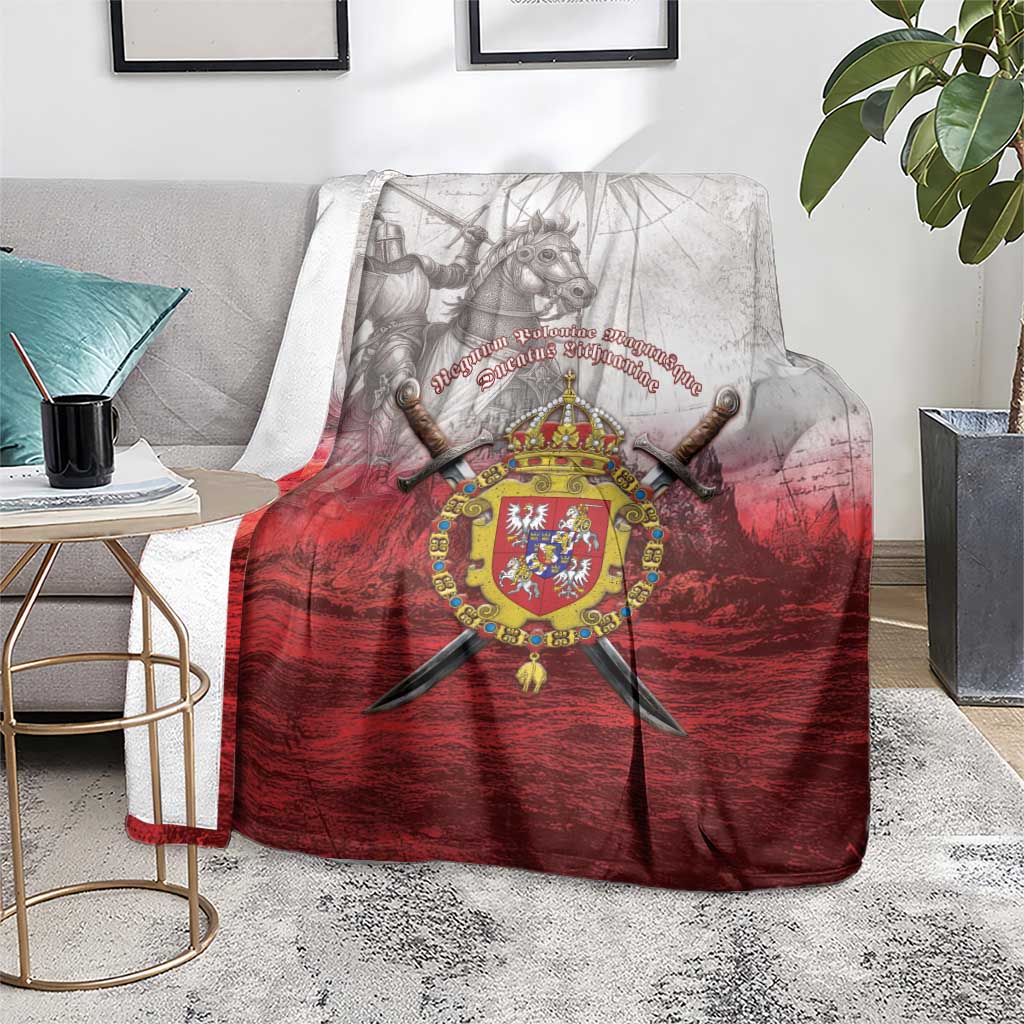 Polish-Lithuanian Commonwealth Blanket Medieval Royal Coat Of Arms Heritage
